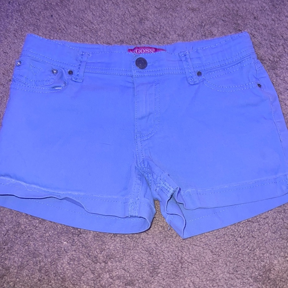 blue/purple shorts